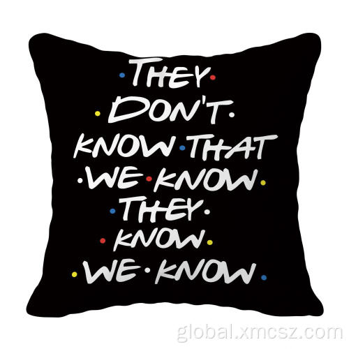 Digital Print Couple Cushion Cover Black Letters Printed Customized Cushion Cover Supplier